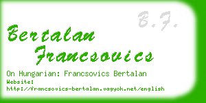 bertalan francsovics business card